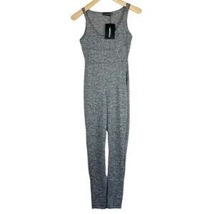 Pretty Little Thing Shape Waist Panel Jumpsuit Black Gray Size 4